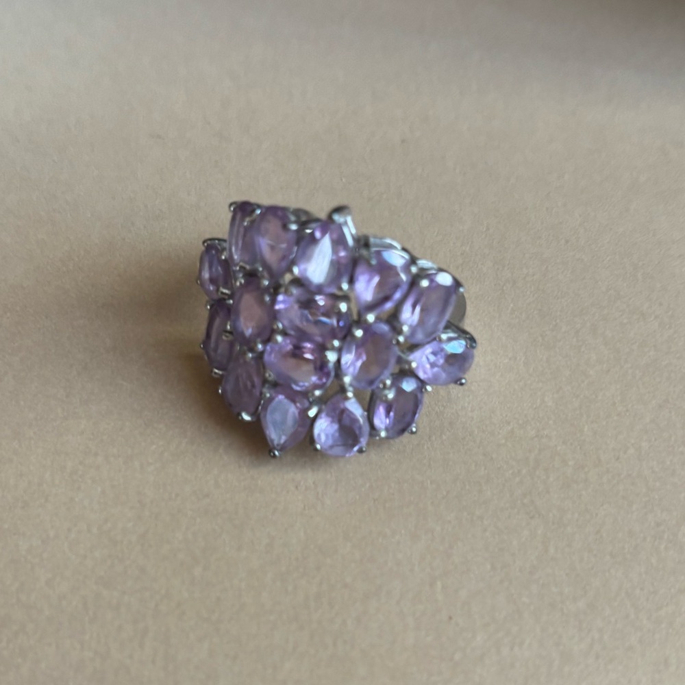 Large Silver & Amethyst Ring - image 4